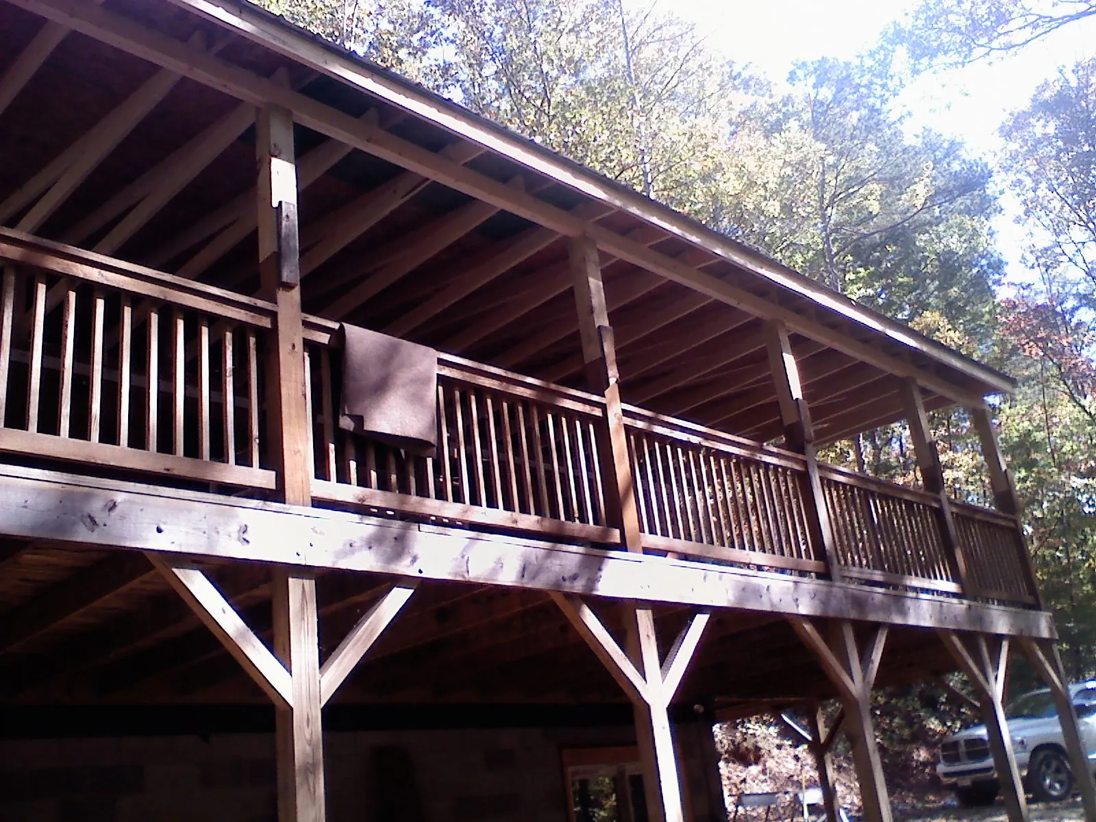 Timber framing under a new elevated porch and deck — Roof Leak Repair in Steubenville by Roofing Brothers